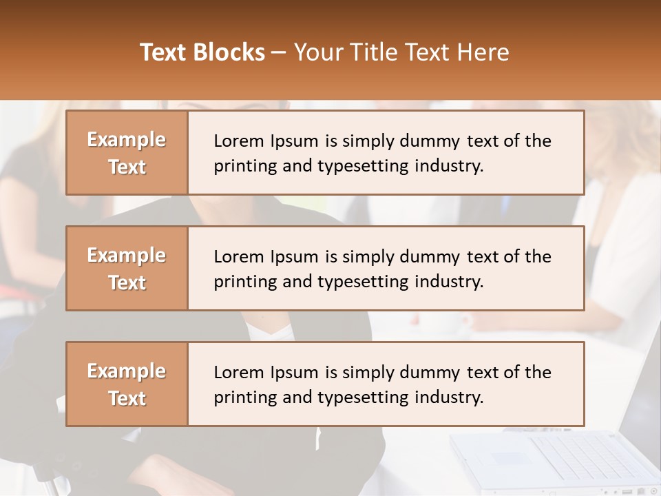 A Woman Sitting At A Table In Front Of A Group Of People PowerPoint Template