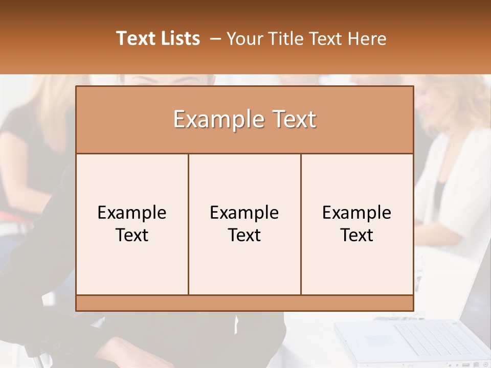 A Woman Sitting At A Table In Front Of A Group Of People PowerPoint Template