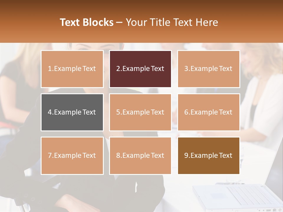 A Woman Sitting At A Table In Front Of A Group Of People PowerPoint Template