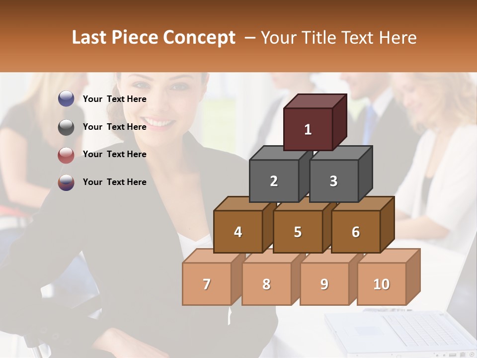 A Woman Sitting At A Table In Front Of A Group Of People PowerPoint Template