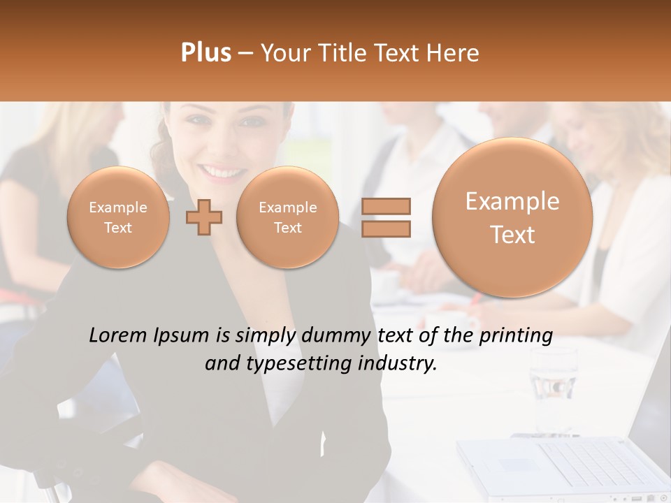 A Woman Sitting At A Table In Front Of A Group Of People PowerPoint Template