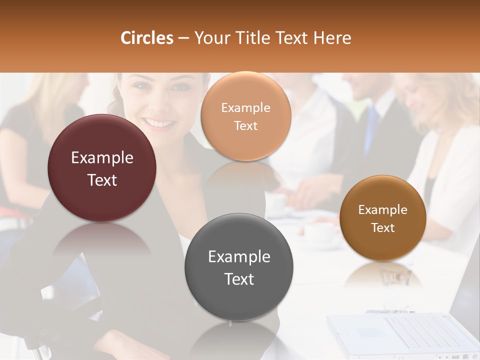 A Woman Sitting At A Table In Front Of A Group Of People PowerPoint Template