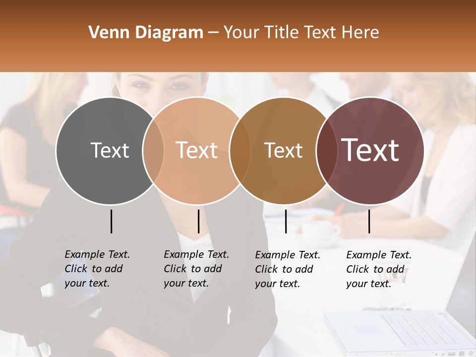 A Woman Sitting At A Table In Front Of A Group Of People PowerPoint Template