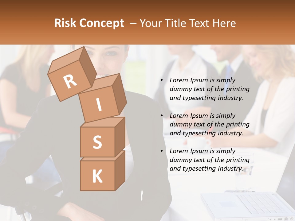 A Woman Sitting At A Table In Front Of A Group Of People PowerPoint Template