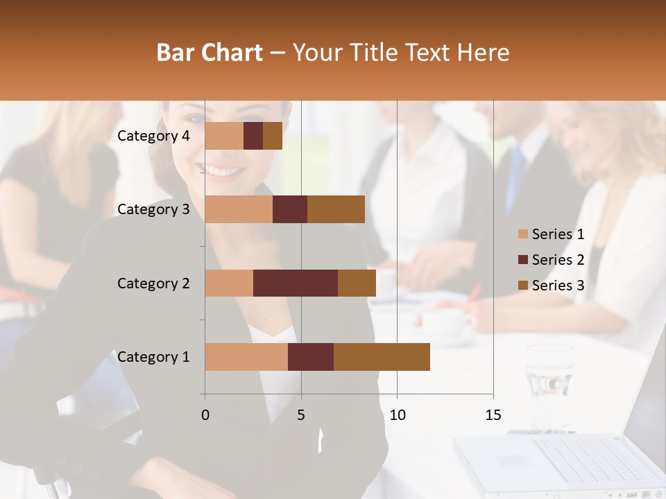 A Woman Sitting At A Table In Front Of A Group Of People PowerPoint Template