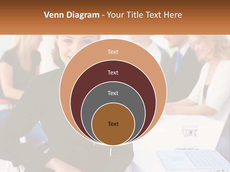 A Woman Sitting At A Table In Front Of A Group Of People PowerPoint Template