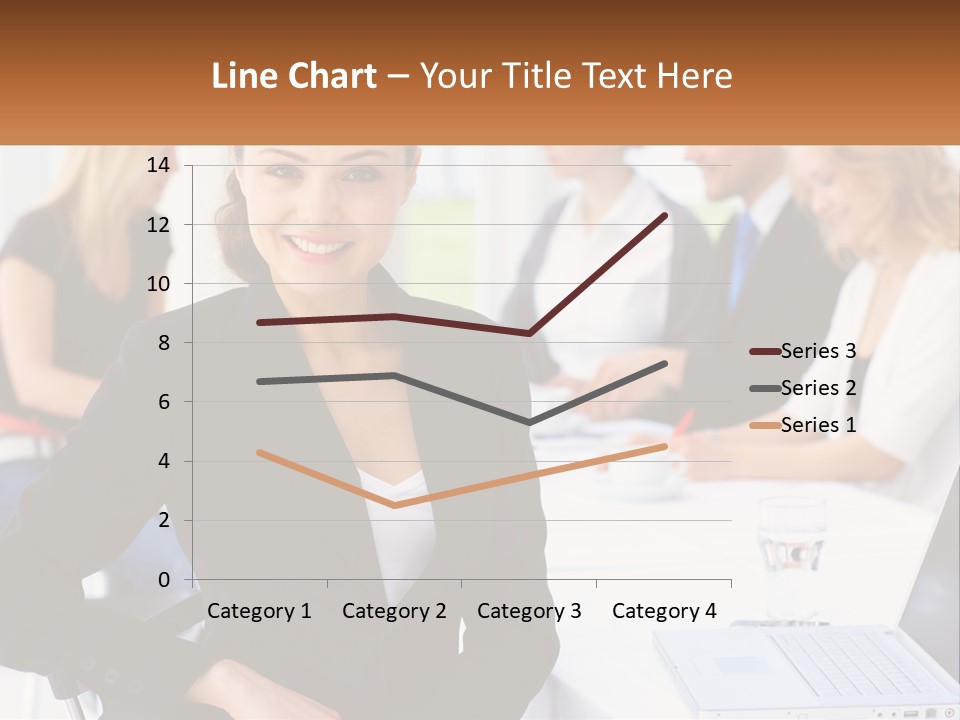 A Woman Sitting At A Table In Front Of A Group Of People PowerPoint Template