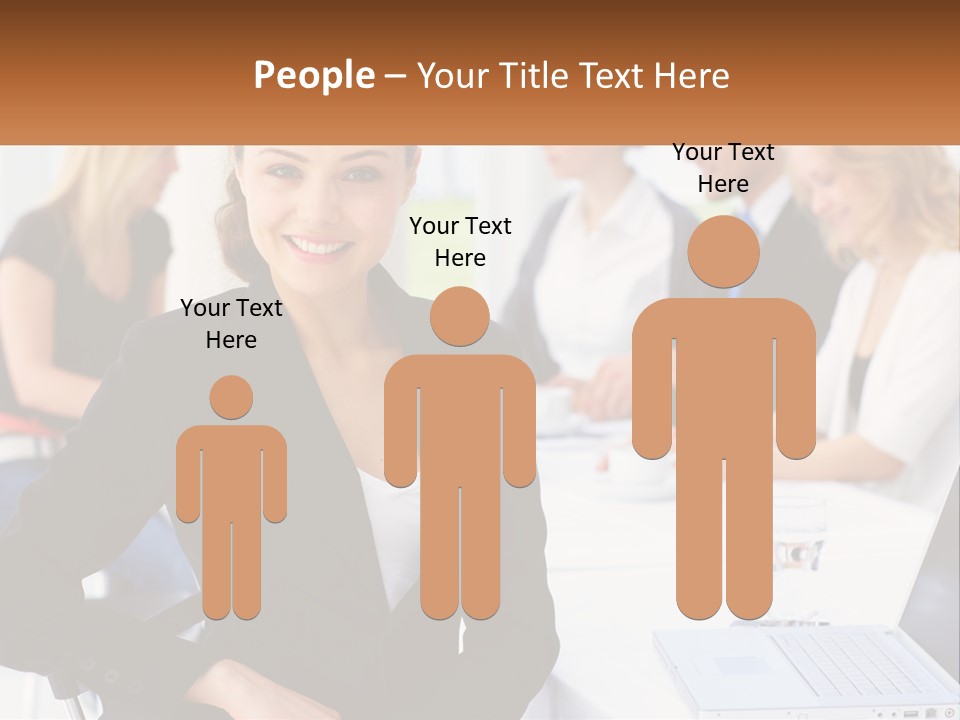 A Woman Sitting At A Table In Front Of A Group Of People PowerPoint Template