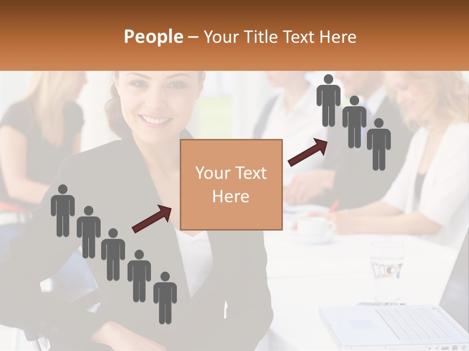 A Woman Sitting At A Table In Front Of A Group Of People PowerPoint Template