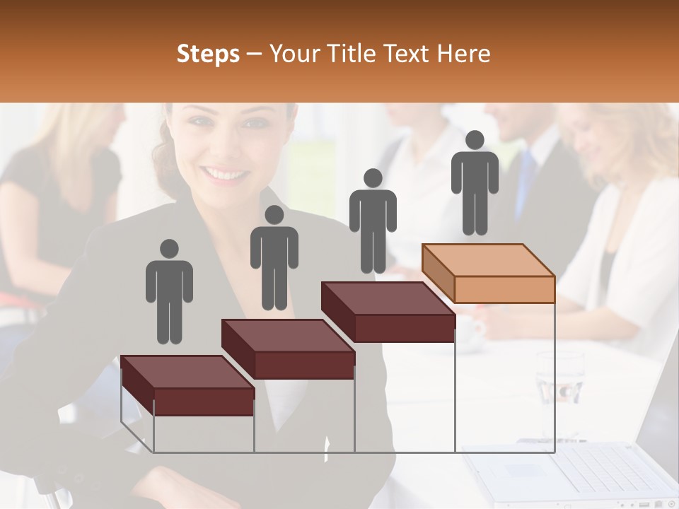 A Woman Sitting At A Table In Front Of A Group Of People PowerPoint Template