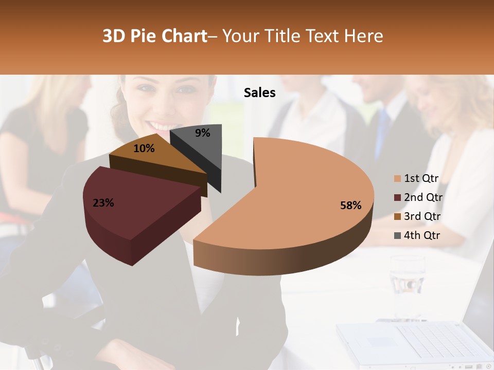 A Woman Sitting At A Table In Front Of A Group Of People PowerPoint Template