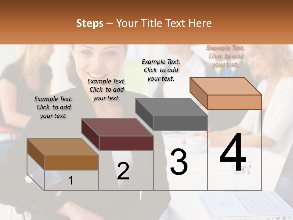 A Woman Sitting At A Table In Front Of A Group Of People PowerPoint Template
