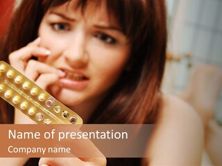 A Woman Holding A Contraption In Her Hand PowerPoint Template