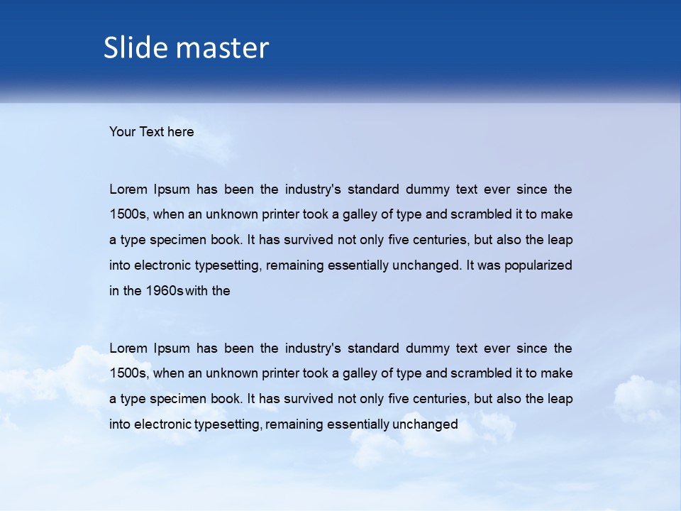 A Blue Sky With Clouds Powerpoint Template PowerPoint Template