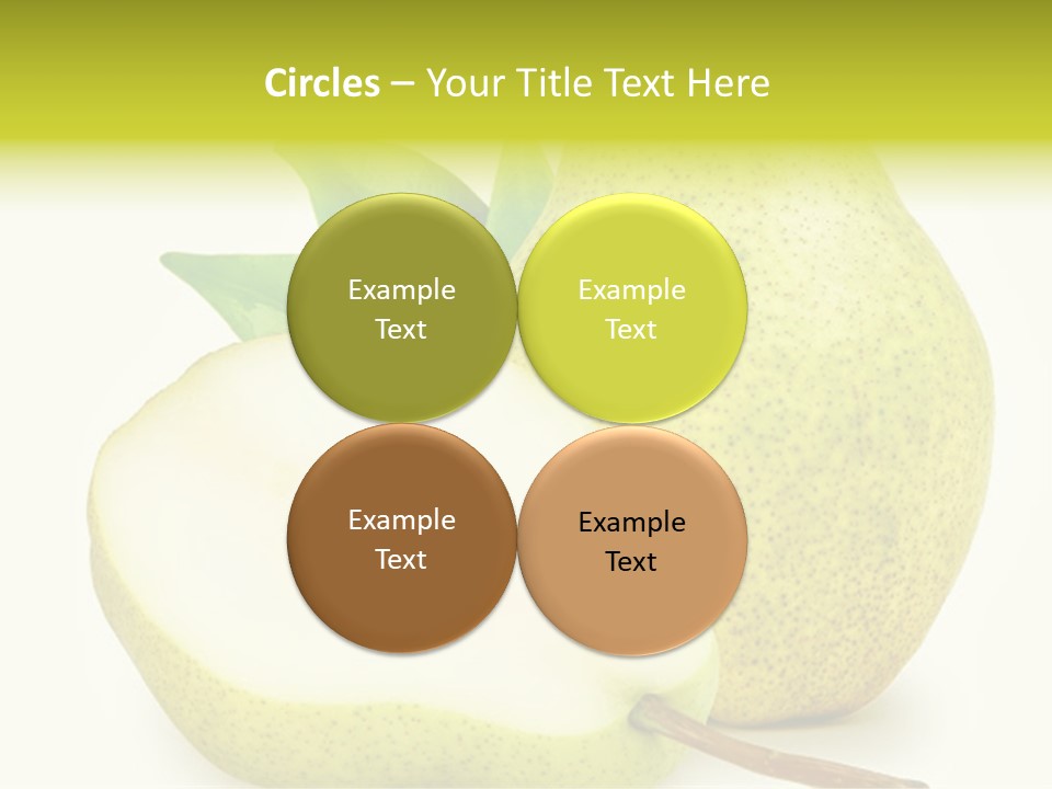 A Pear And A Pear Slice On A White Background PowerPoint Template