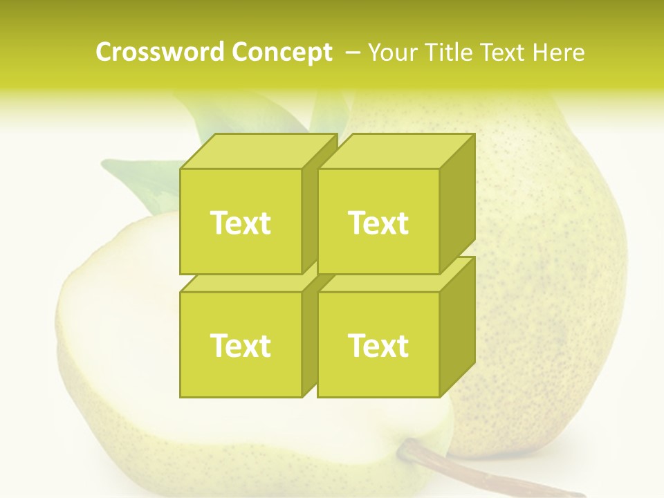 A Pear And A Pear Slice On A White Background PowerPoint Template