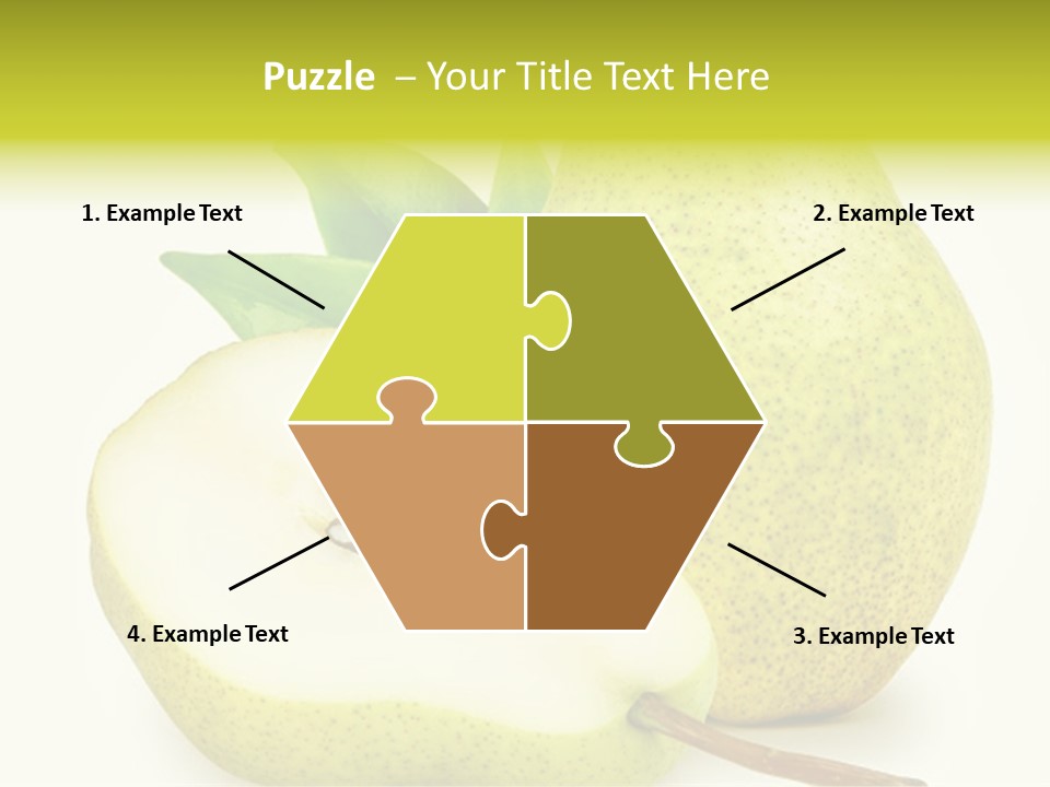 A Pear And A Pear Slice On A White Background PowerPoint Template