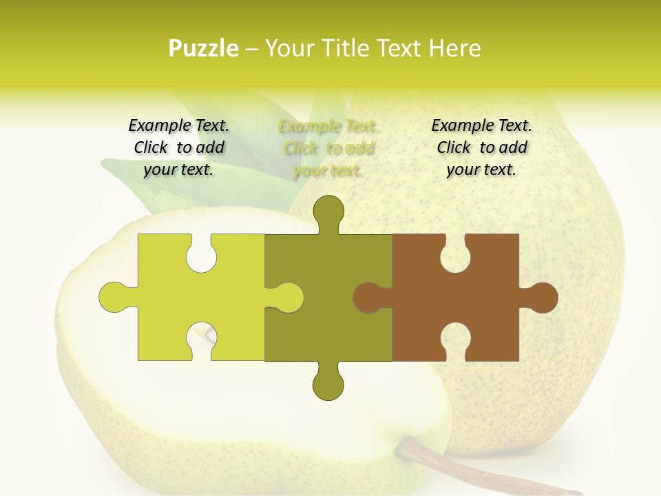 A Pear And A Pear Slice On A White Background PowerPoint Template