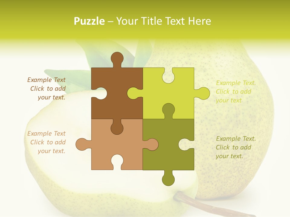 A Pear And A Pear Slice On A White Background PowerPoint Template