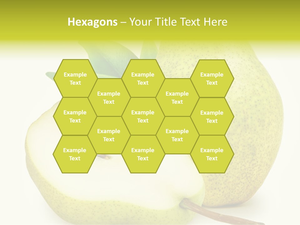 A Pear And A Pear Slice On A White Background PowerPoint Template