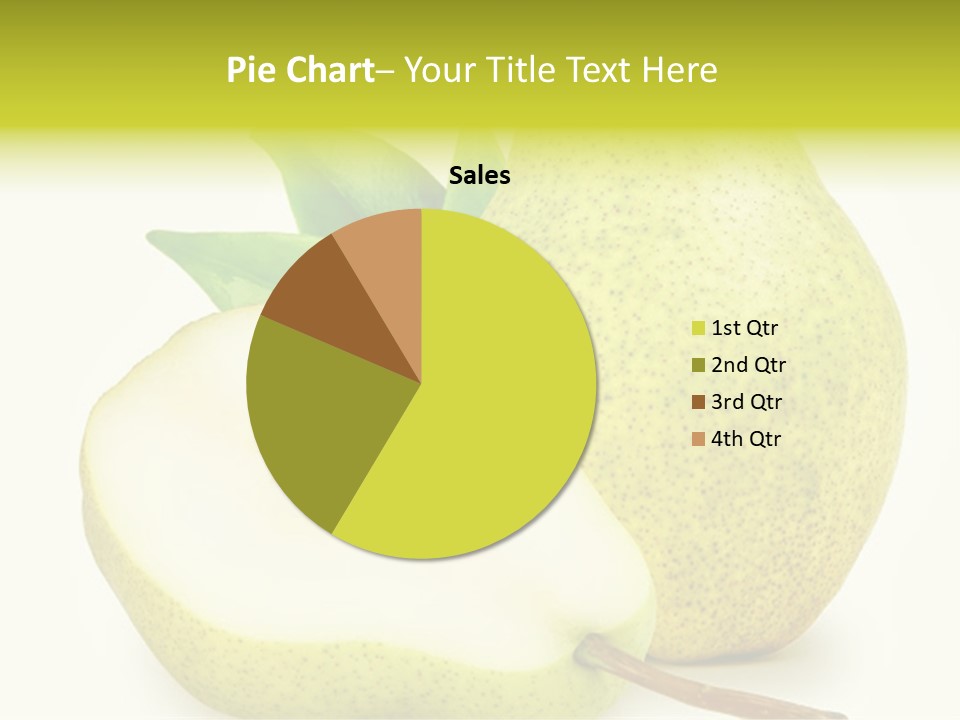 A Pear And A Pear Slice On A White Background PowerPoint Template