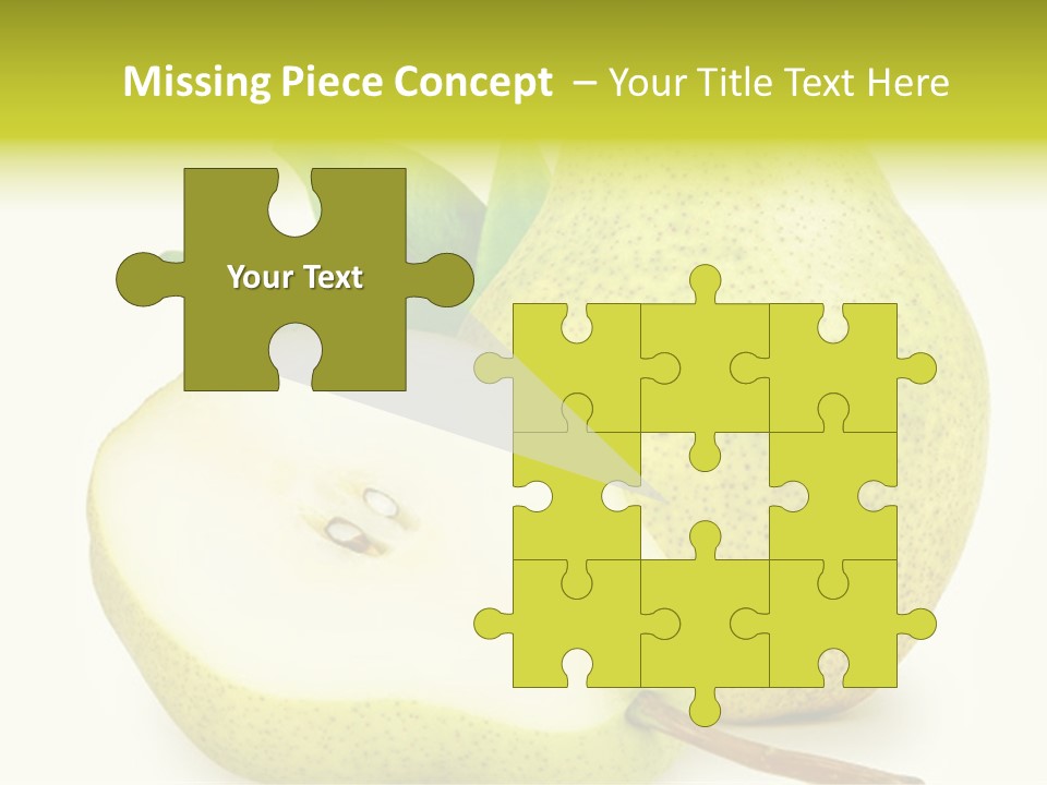 A Pear And A Pear Slice On A White Background PowerPoint Template