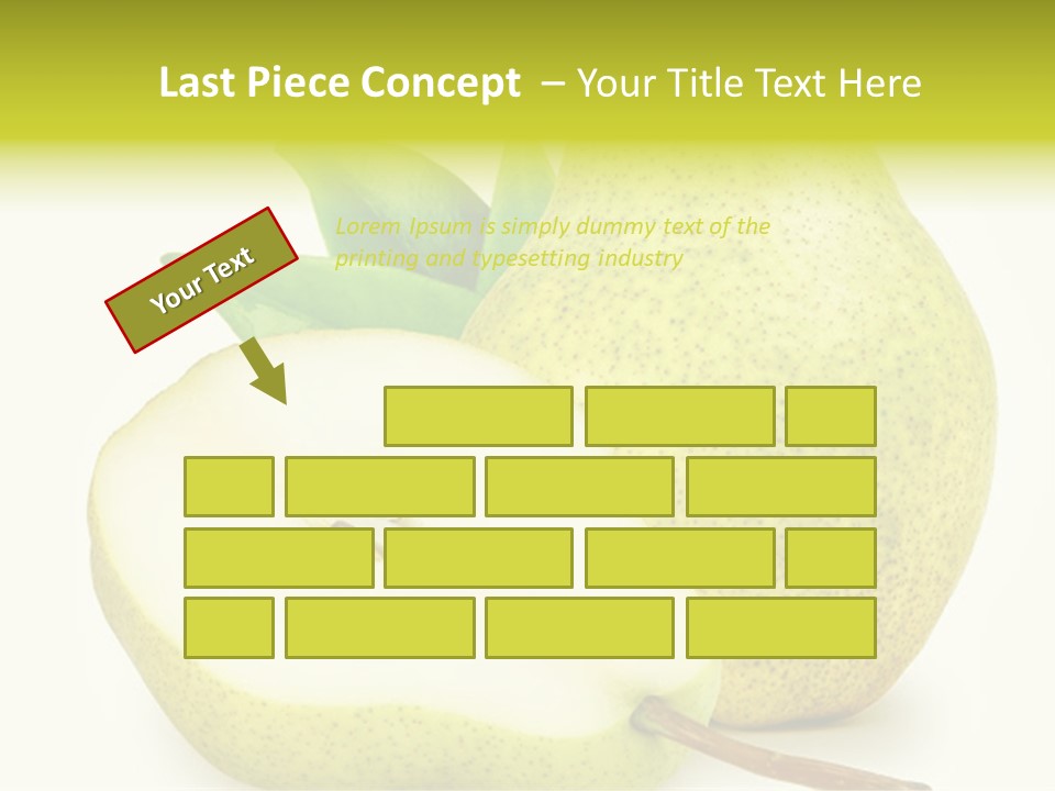 A Pear And A Pear Slice On A White Background PowerPoint Template