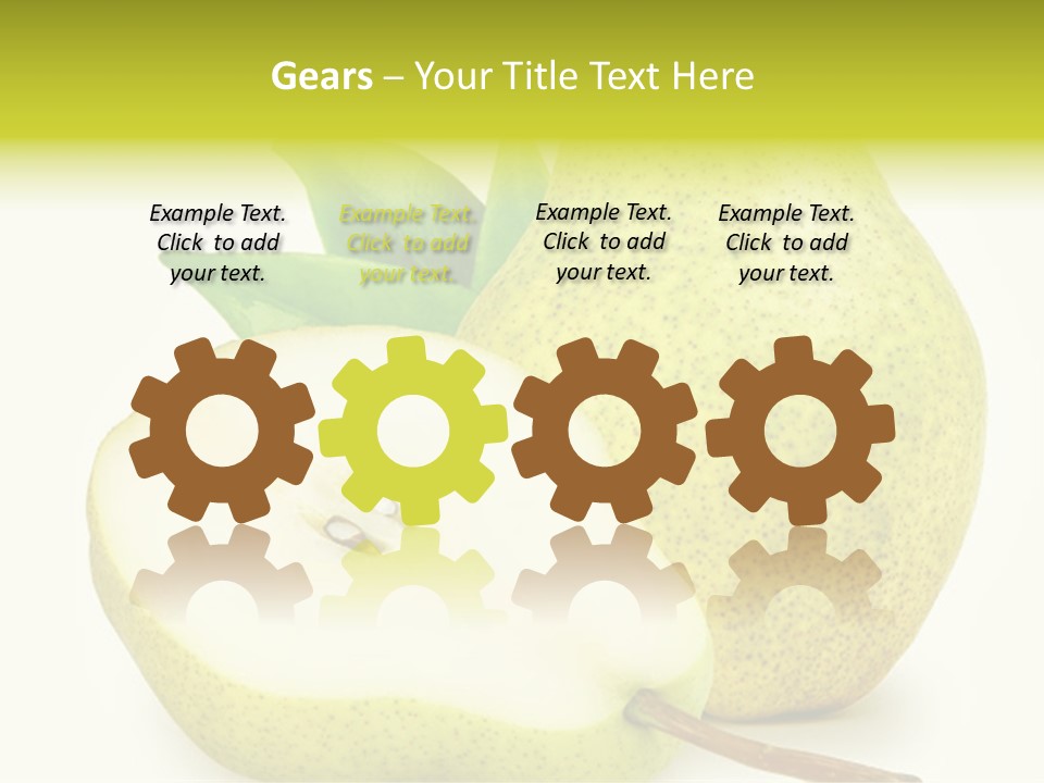 A Pear And A Pear Slice On A White Background PowerPoint Template