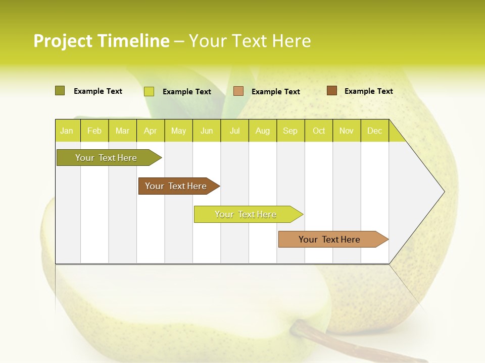 A Pear And A Pear Slice On A White Background PowerPoint Template