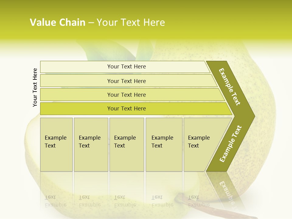 A Pear And A Pear Slice On A White Background PowerPoint Template