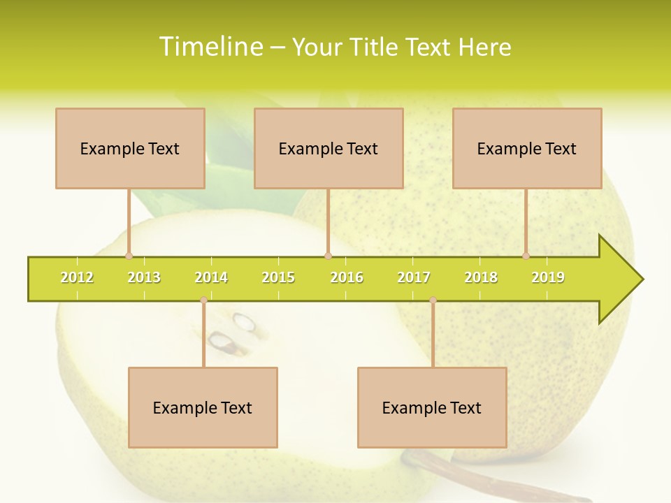A Pear And A Pear Slice On A White Background PowerPoint Template