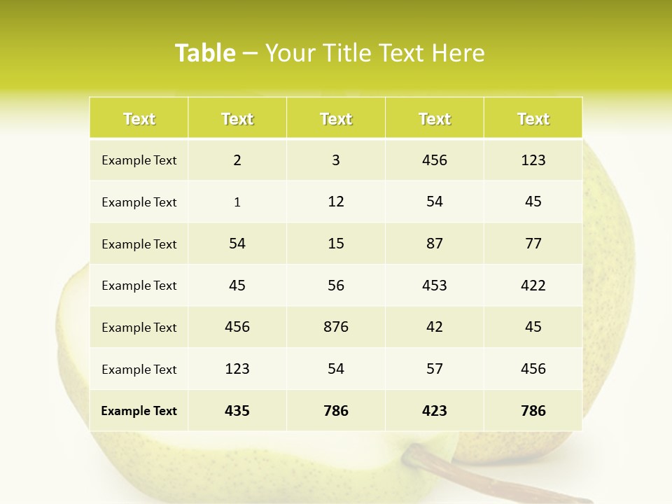 A Pear And A Pear Slice On A White Background PowerPoint Template