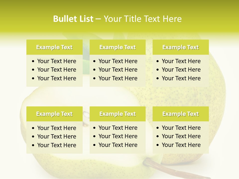 A Pear And A Pear Slice On A White Background PowerPoint Template