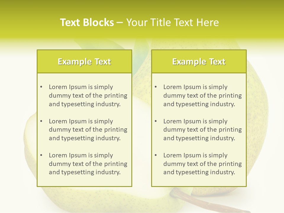 A Pear And A Pear Slice On A White Background PowerPoint Template