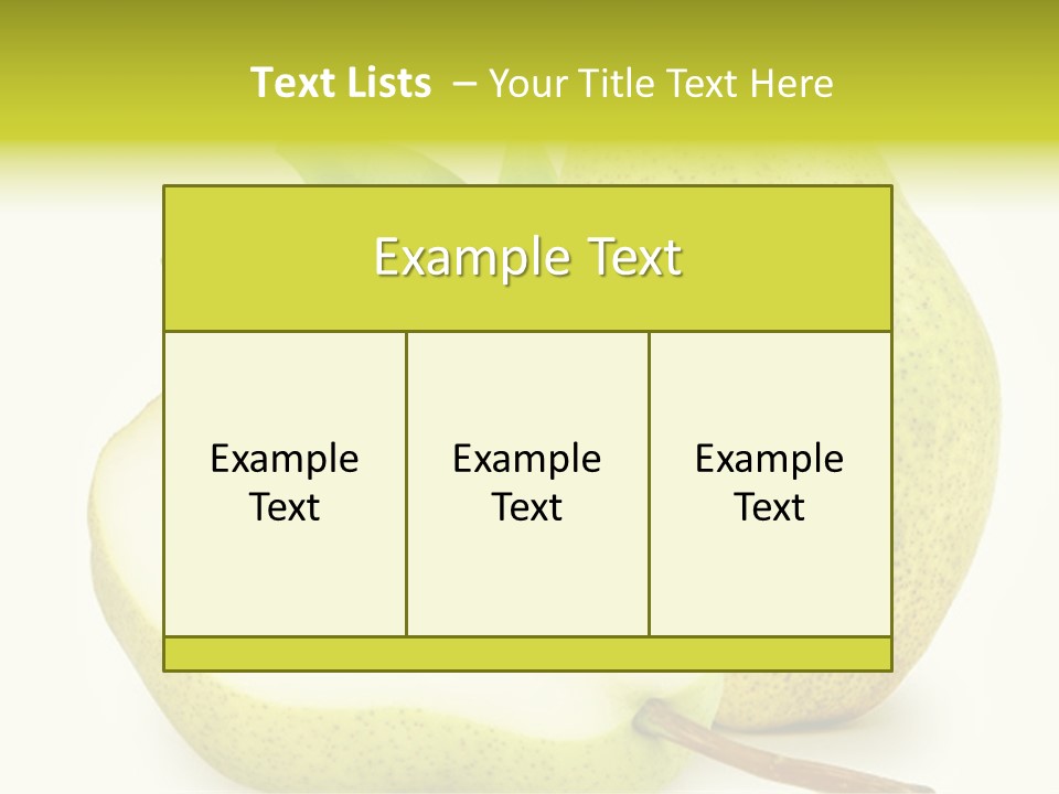 A Pear And A Pear Slice On A White Background PowerPoint Template