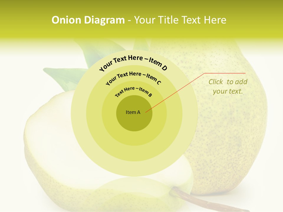 A Pear And A Pear Slice On A White Background PowerPoint Template