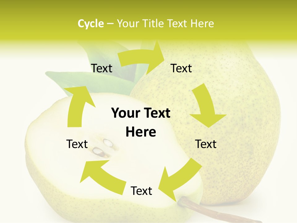 A Pear And A Pear Slice On A White Background PowerPoint Template