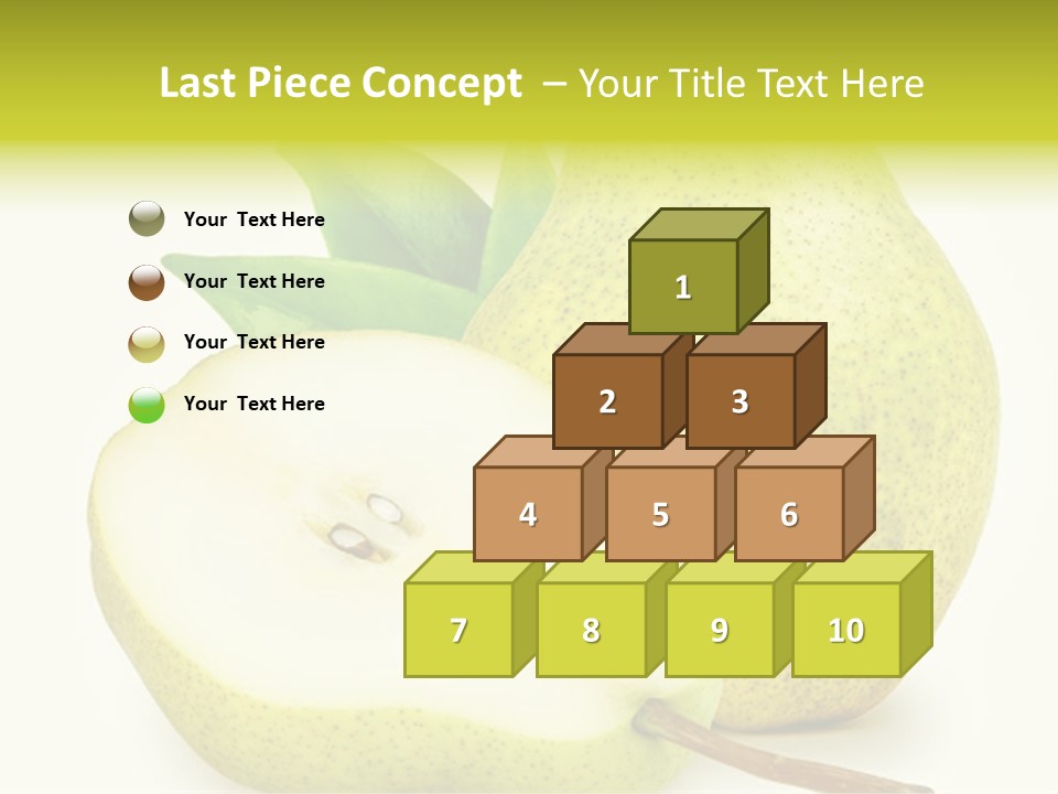 A Pear And A Pear Slice On A White Background PowerPoint Template