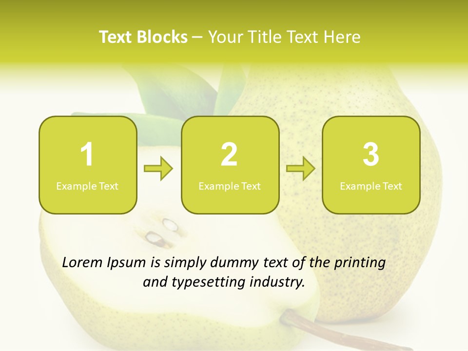 A Pear And A Pear Slice On A White Background PowerPoint Template