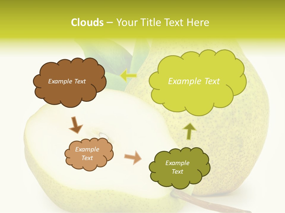 A Pear And A Pear Slice On A White Background PowerPoint Template
