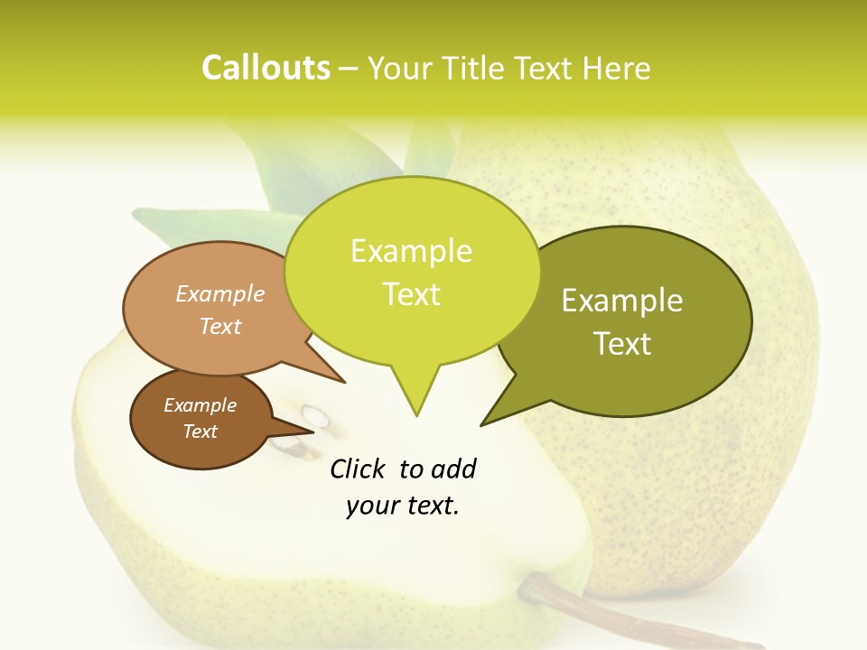 A Pear And A Pear Slice On A White Background PowerPoint Template