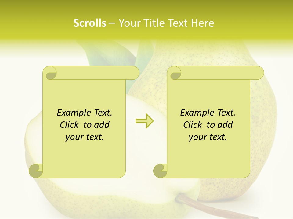 A Pear And A Pear Slice On A White Background PowerPoint Template