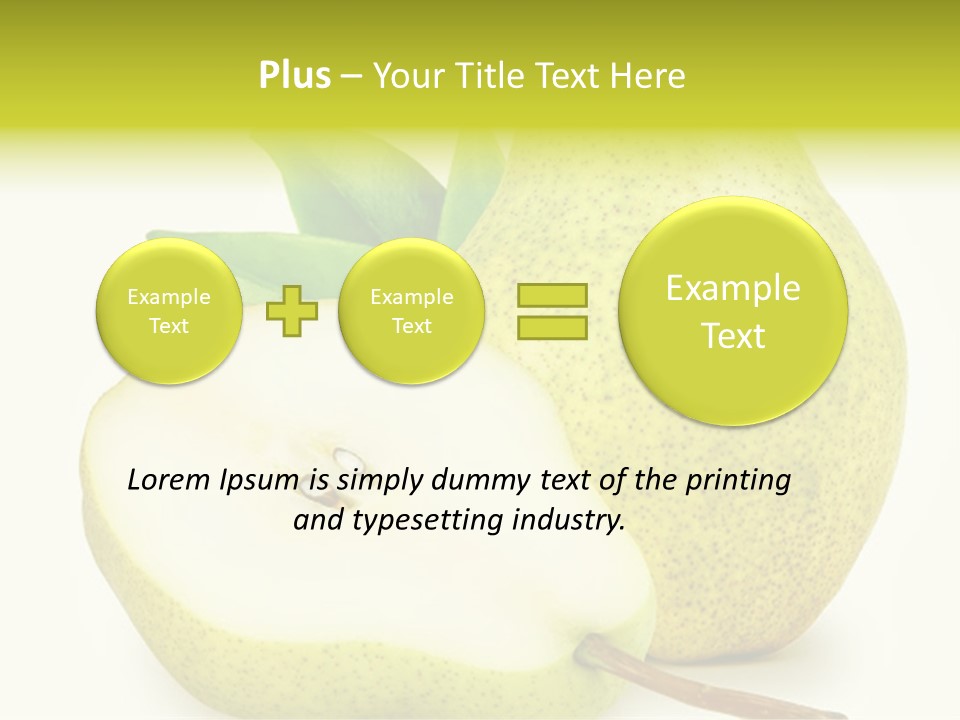 A Pear And A Pear Slice On A White Background PowerPoint Template