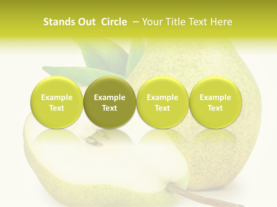 A Pear And A Pear Slice On A White Background PowerPoint Template