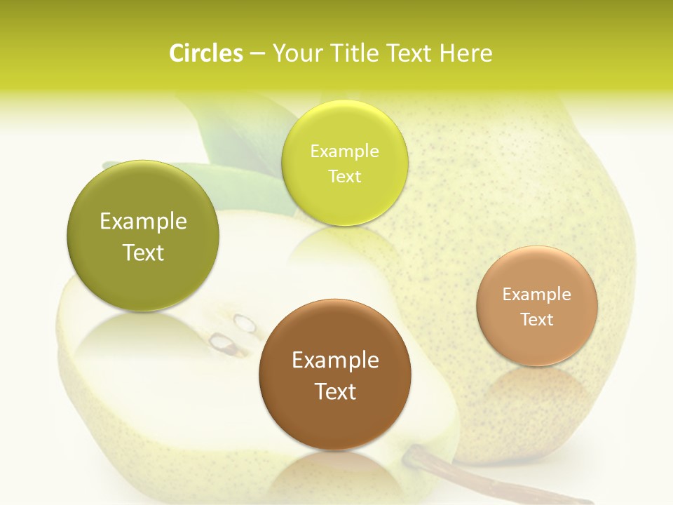 A Pear And A Pear Slice On A White Background PowerPoint Template