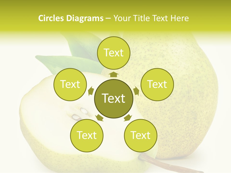 A Pear And A Pear Slice On A White Background PowerPoint Template