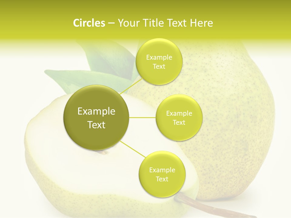 A Pear And A Pear Slice On A White Background PowerPoint Template