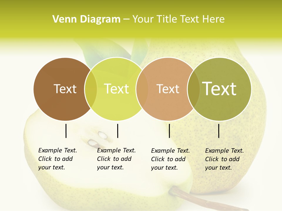 A Pear And A Pear Slice On A White Background PowerPoint Template
