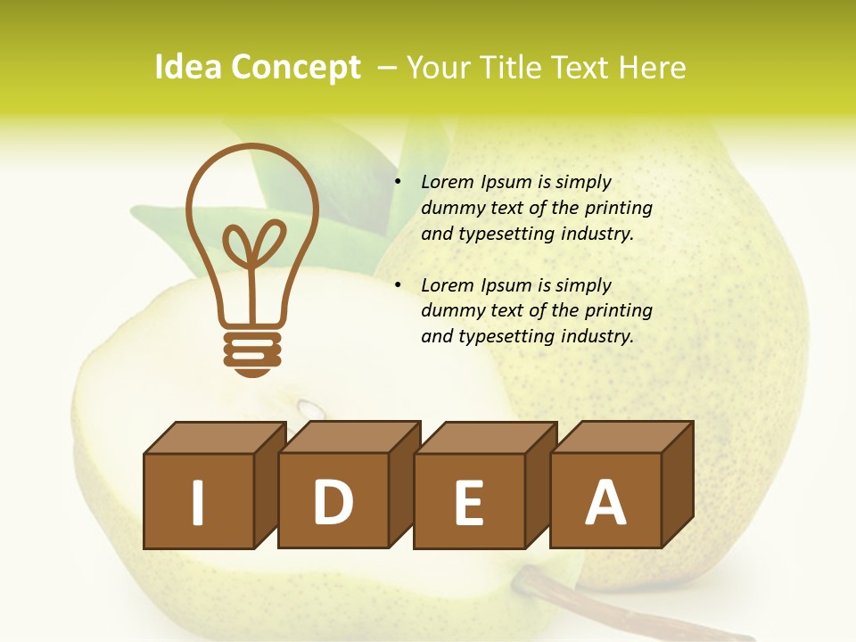 A Pear And A Pear Slice On A White Background PowerPoint Template