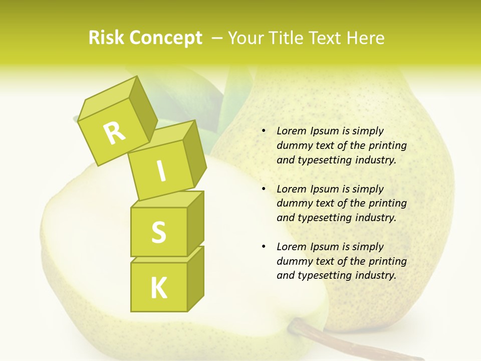 A Pear And A Pear Slice On A White Background PowerPoint Template